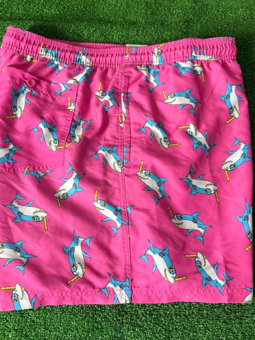No Boundaries Quick Dry Pink Snorkel Shark Swimwear Trunk Short Big Size 2XL NWT